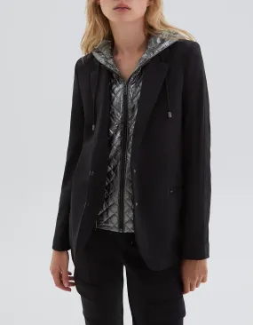 Veste de costume noire parementure métallisée Femme